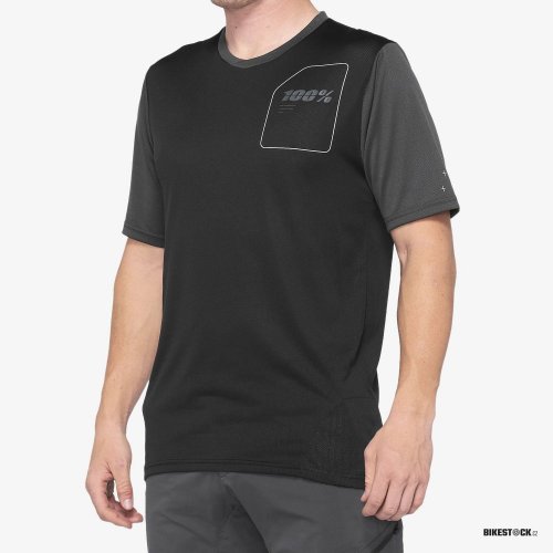 dres 100% Ridecamp Short Sleeve Jersey black/charcoal