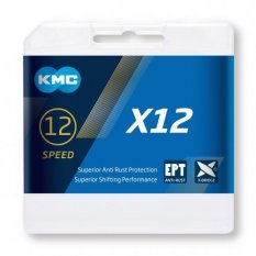 řetěz KMC X-12 EPT šedý v krabičce 126 čl.