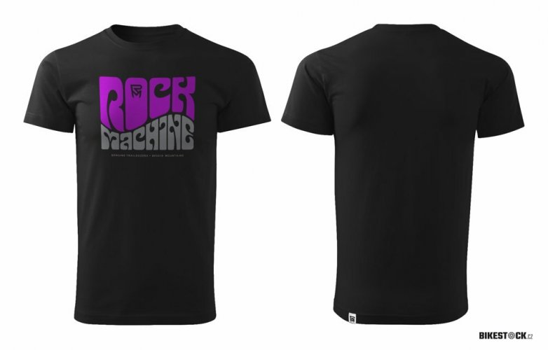 tričko ROCK MACHINE Wave černo/fialovo/stříbrné
