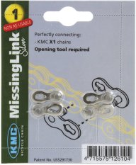 spojka řetězu KMC X-1NR single speed X-1 (e1NR EPT Silver )