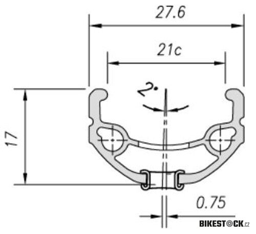 ráfek MACH1 trekový 670 V-brake 32děr/1nýt černý