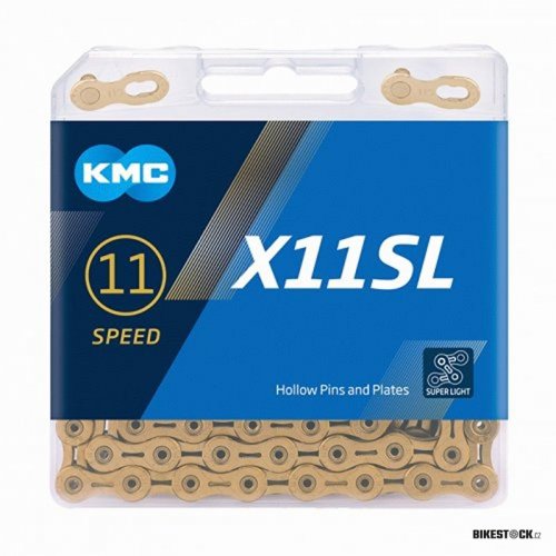 řetěz KMC X-11 Super Light zlatý v krabičce 118 čl.