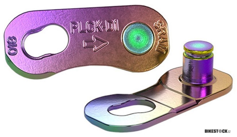 spojka řetězu SRAM 12, 13 speed, PowerLock Flattop Rainbow (1 ks na kartě)