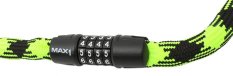 řetězový zámek MAX1 Twist kódový 3,2x1200 mm zeleno/černý