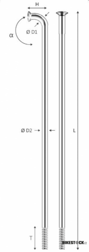 nerezový drát Pillar PSR 14, 2.0 mm, J-Bend, černý - volitelná délka 250 - 310 mm