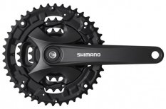 kliky SHIMANO FC-MT100-L, 170mm, 40-30-22, černé, bez krytu, 9 speed, pro osu čtyřhran