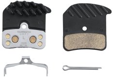 brzdové destičky SHIMANO H03C-MFA metal, s chladiči čtyřpístkové, v krabičce