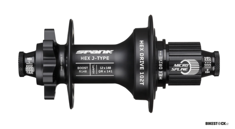 zadní náboj SPANK HEX J-Type Boost 32 děr - ořech Microspline, černá