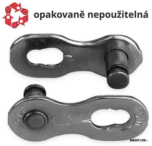 spojka řetezu KMC e1-e8 EPT stříbrná baleno po 5 kusech, cena za balení