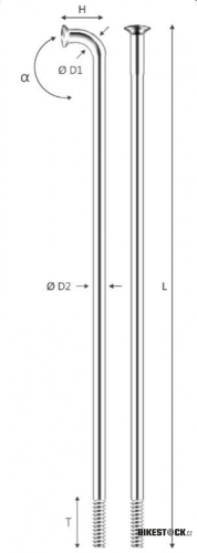 nerezový drát Pillar PSR 14, 2.0 mm, J-Bend, černý - volitelná délka 250 - 310 mm