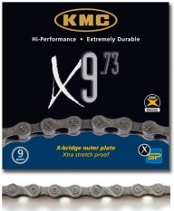 řetěz KMC X-9 šedý, v krabičce 114 čl.