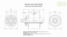 náboj přední JAVAX M219B Boost, 32 děr, 15x110 mm černý
