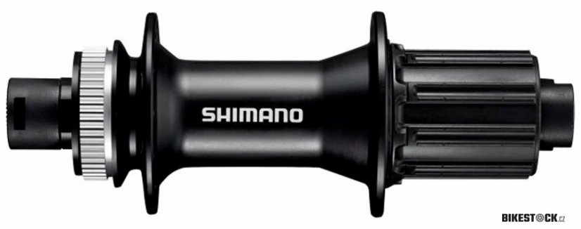 náboj disc SHIMANO FH-MT400 32děr Center lock 12mm e-thru-axle 142mm 8-11 rychlostí zadní černý