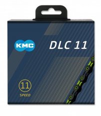 řetěz KMC DLC SL 11 zeleno/černý v krabičce 118 čl.