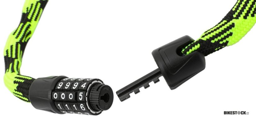 řetězový zámek MAX1 Twist kódový 3,2x1200 mm zeleno/černý