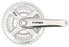 kliky SHIMANO FC-M191-S, 170mm, 48-38-28 zubů, stříbrné, bez krytu, 8 speed, pro osu čtyřhran