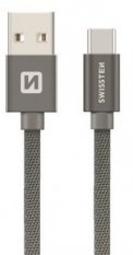 datový kabel SWISSTEN USB/Lightning 20 cm šedý