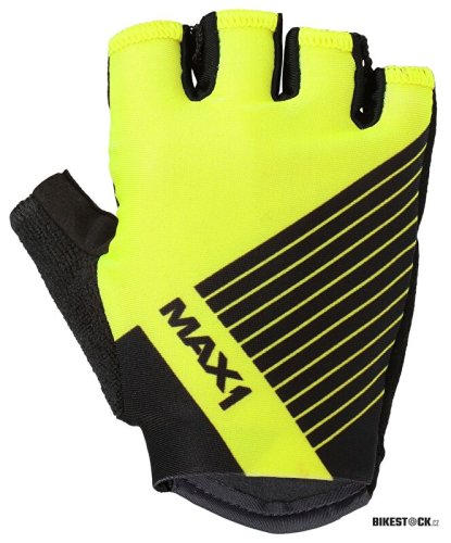 dětské krátkoprsté rukavice MAX1 Raceday fluo žluto/černé