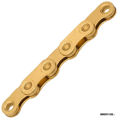řetěz KMC X Flattop Gold Ti N 126 článků v krabičce, úprava WAX