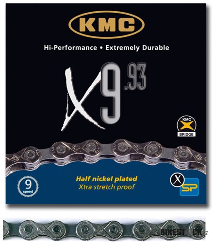 řetěz KMC X-9.93 stř/šedý v krabičce 114 čl.