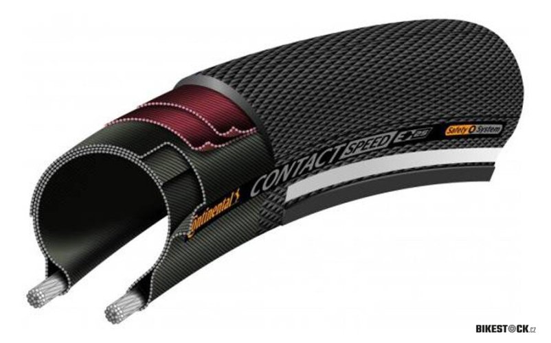 plášť CONTINENTAL Contact Speed 37-622 E-25 černý s reflexním proužkem