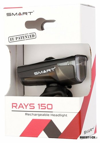 světlo přední SMART Rays 150 USB, dobíjecí, Gumový držák