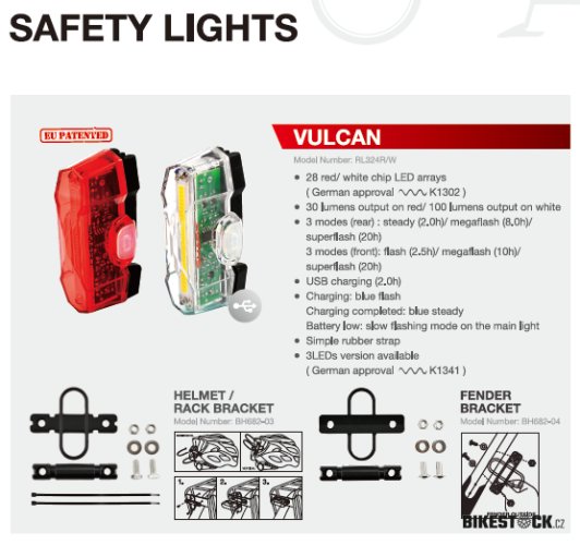 držák SMART pro blikačku USB RL-324 na koš/nosič/přilbu