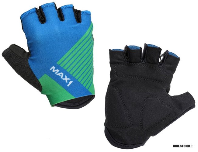 dětské krátkoprsté rukavice MAX1 Raceday modro/zelené