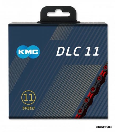 řetěz KMC DLC SL 11 červeno/černý v krabičce118 čl.