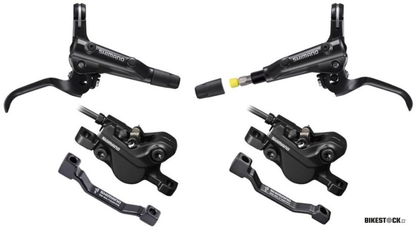 brzda kotoučová SHIMANO MT501 p+z (750+1500 mm) komplet bez kotoučů, čer.hadice (zadní J-kit)