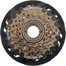 7-kolo SHIMANO MF-TZ500 14-28 zubů, hnědé/černé, s krytem paprsků