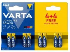 alkalické baterie AAA Varta blistr 8 ks