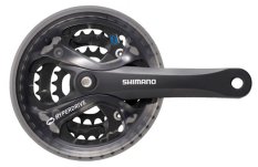 kliky SHIMANO Acera FC-M361, 175 mm, 48-38-28 zubů, černé, s krytem řetězu, čtyřhran, v krabičce