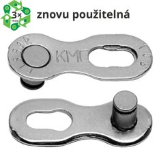 spojka řetězu KMC 10R EPT tm. stříbrná 2 ks na blistru, cena za balení