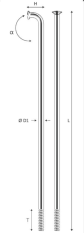 nerezový drát Pillar P 13, 2.3 mm, J-Bend, stříbrný - volitelná délka 250 - 309mm