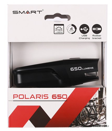 světlo přední SMART Polaris 650 USB, dobíjecí