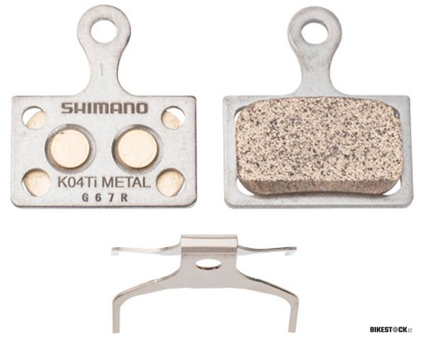 brzdové destičky SHIMANO K04Ti metal, v krabičce