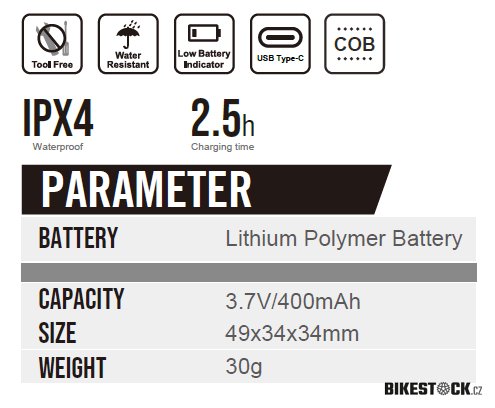 blikačka zadní MAX1 Pop USB